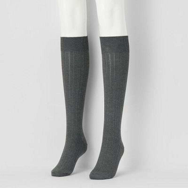 Chaussette Uniqlo HEATTECH Knee High Femme Grise | 2951507