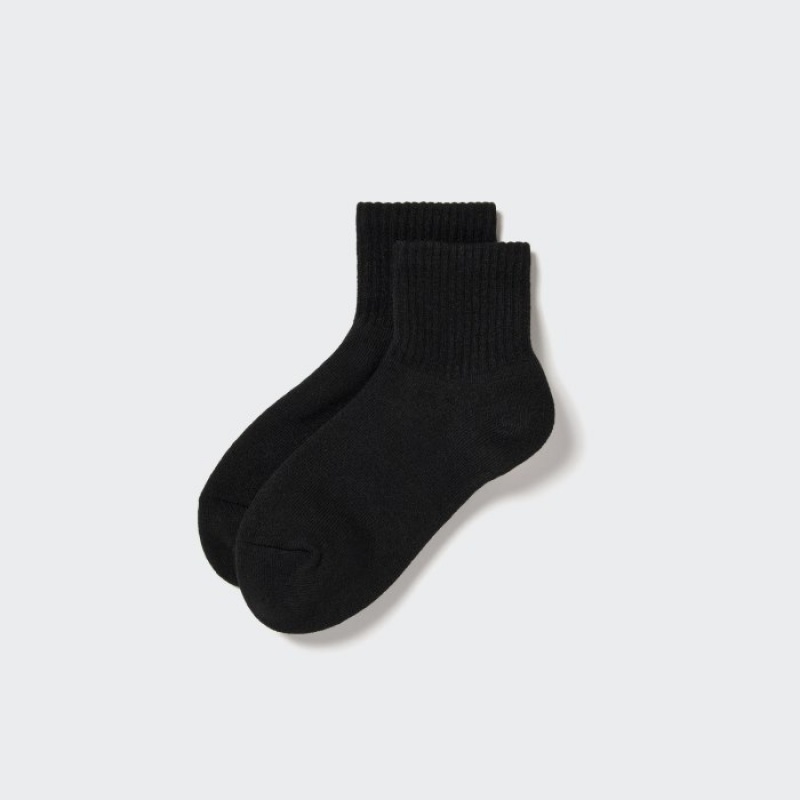 Chaussette Uniqlo HEATTECH Pile-Lined Half Femme Noir | 7207092