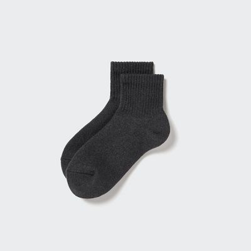 Chaussette Uniqlo HEATTECH Pile Half Femme Grise | 6718337