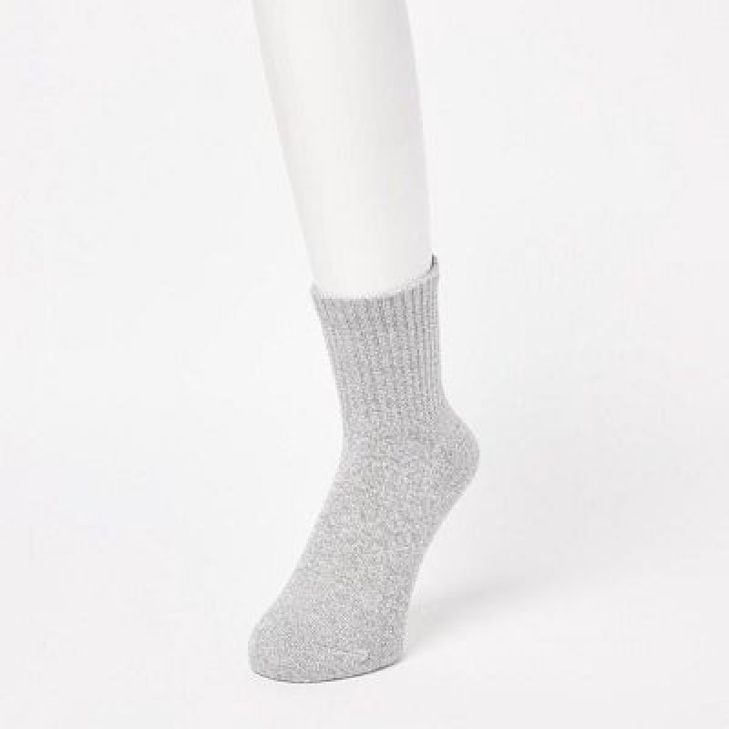 Chaussette Uniqlo HEATTECH Pile Half Femme Grise | 8881336