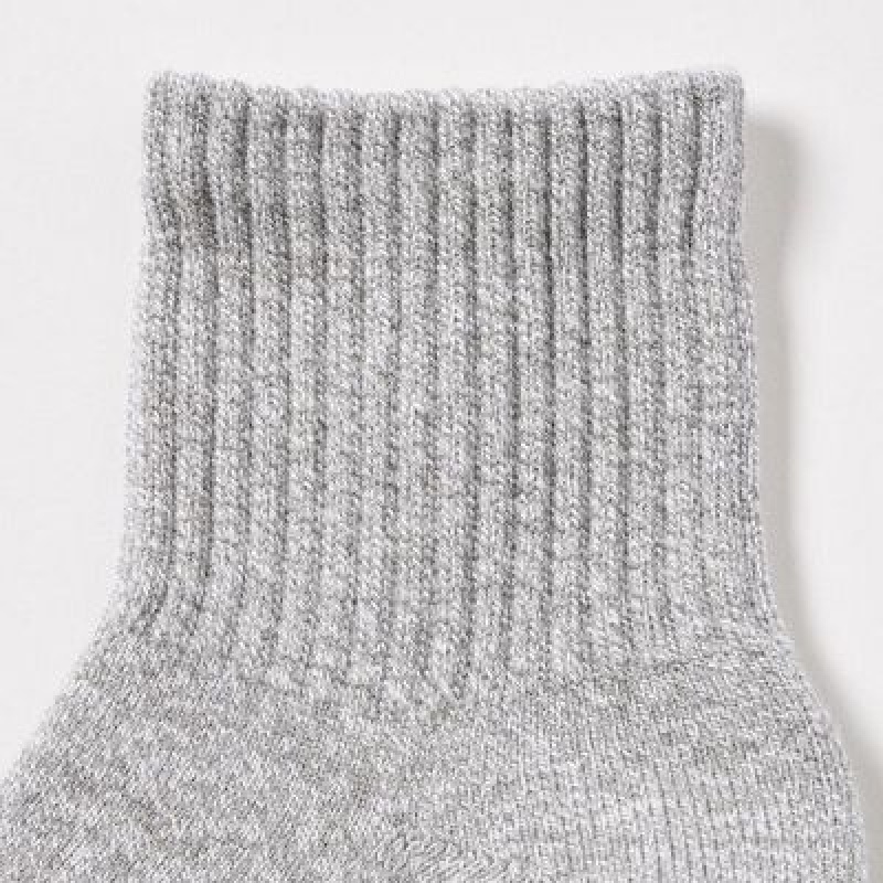 Chaussette Uniqlo HEATTECH Pile Half Femme Grise | 8881336