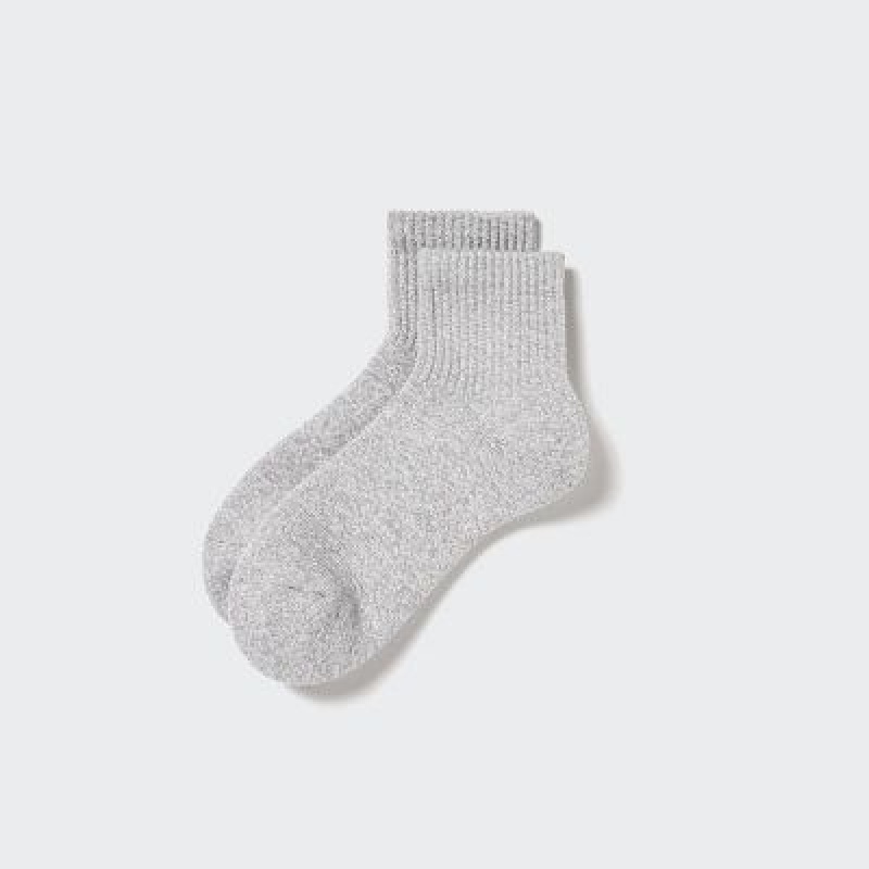 Chaussette Uniqlo HEATTECH Pile Half Femme Grise | 8881336