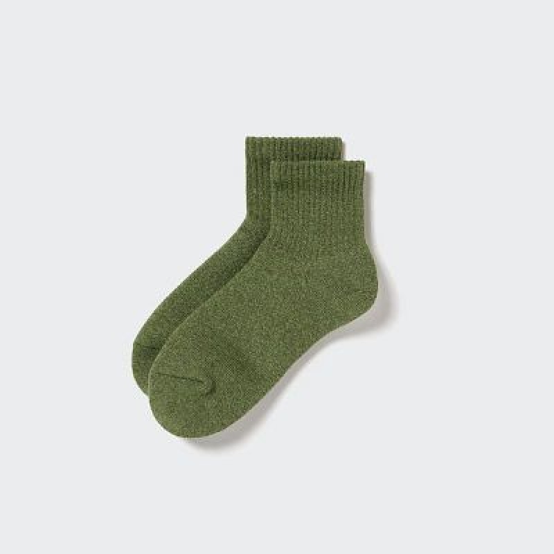 Chaussette Uniqlo HEATTECH Pile Half Femme Vert | 203815