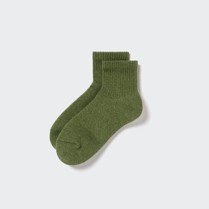 Chaussette Uniqlo HEATTECH Pile Half Homme Vert | 2982238