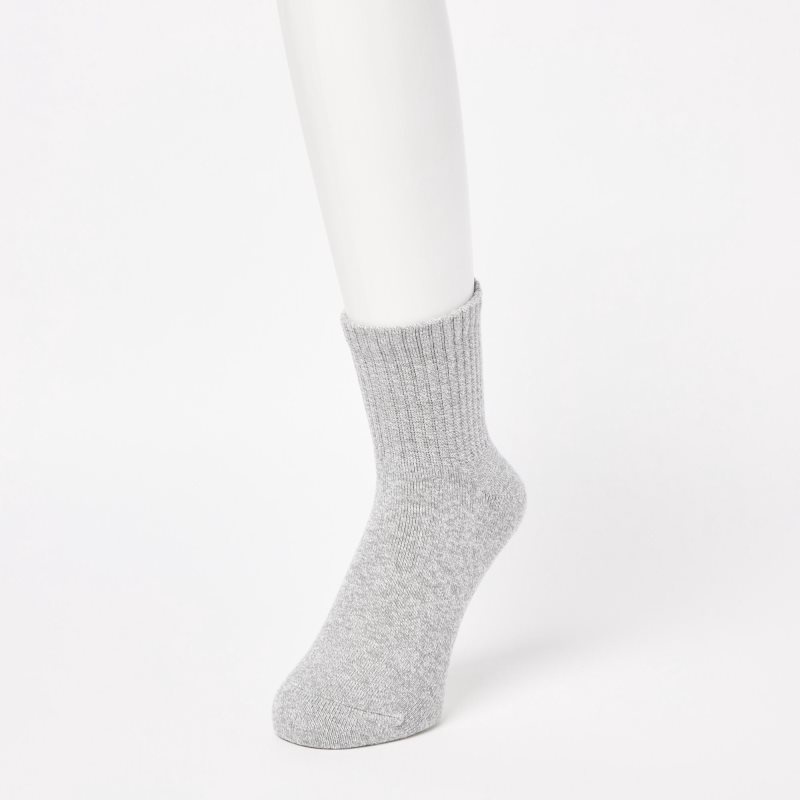 Chaussette Uniqlo HEATTECH Pile Half Homme Grise | 8698003