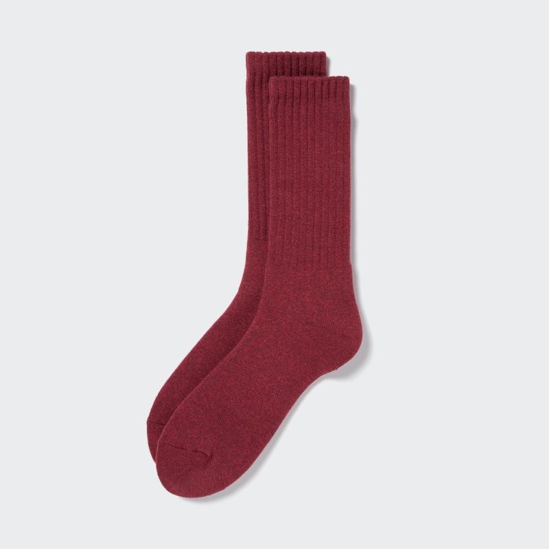 Chaussette Uniqlo HEATTECH Pile Homme Bordeaux | 5318679