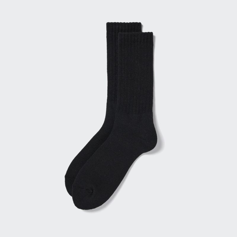 Chaussette Uniqlo HEATTECH Pile Homme Noir | 8341867