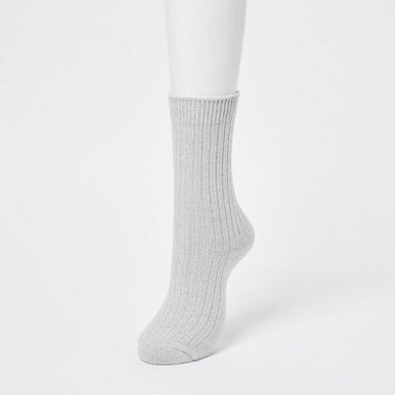 Chaussette Uniqlo HEATTECH Ribbed Femme Grise | 7482231
