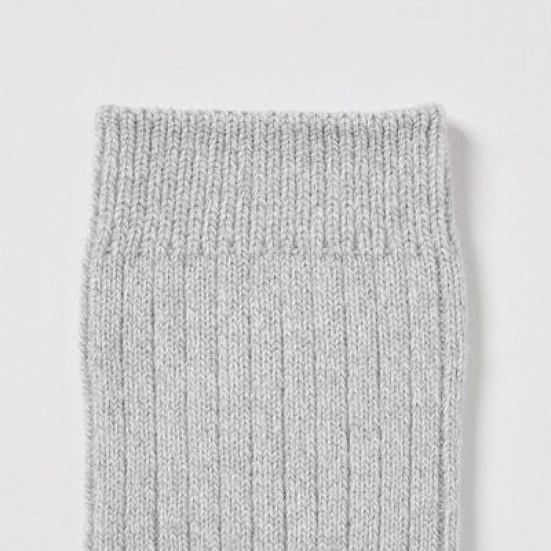 Chaussette Uniqlo HEATTECH Ribbed Femme Grise | 7482231