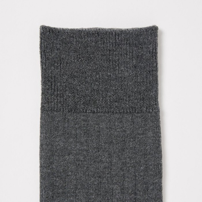 Chaussette Uniqlo HEATTECH Ribbed Knee-High Femme Grise | 6159676
