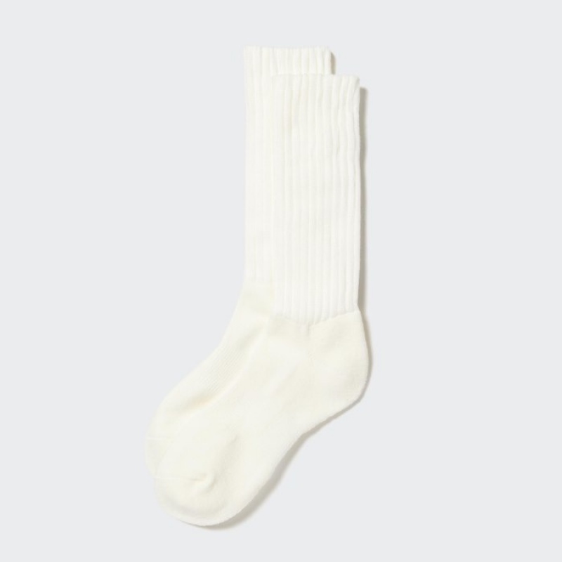 Chaussette Uniqlo HEATTECH Ribbed Pile-Lined Femme Blanche | 5699602