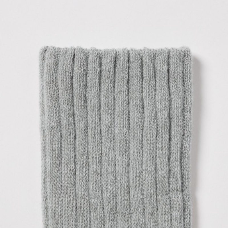 Chaussette Uniqlo HEATTECH Ribbed Pile-Lined Femme Grise | 5067469