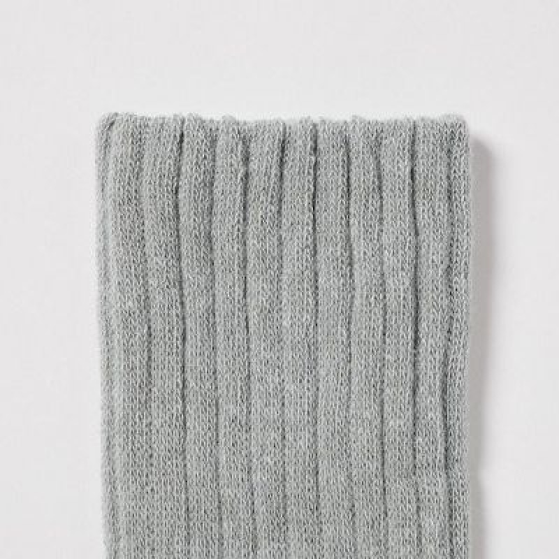 Chaussette Uniqlo HEATTECH Ribbed Pile Femme Grise | 4782035