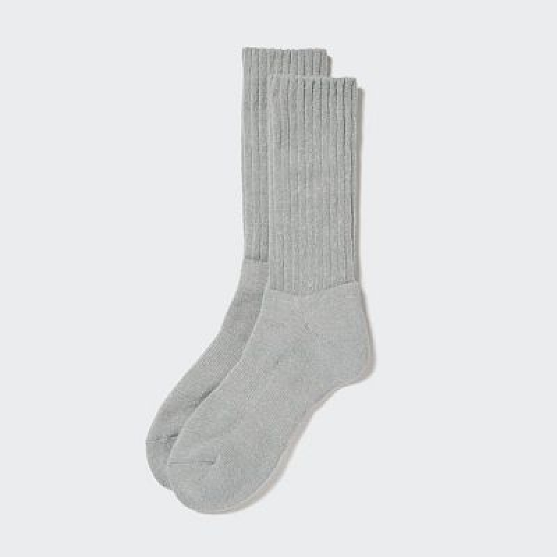 Chaussette Uniqlo HEATTECH Ribbed Pile Femme Grise | 4782035