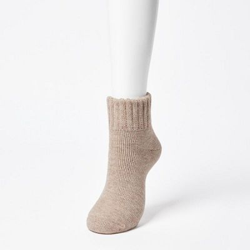 Chaussette Uniqlo HEATTECH (Room Pile) Femme Beige | 5988235