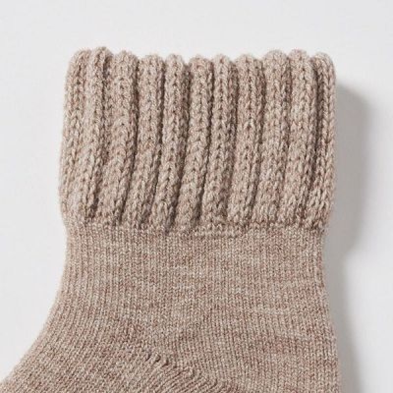 Chaussette Uniqlo HEATTECH (Room Pile) Femme Beige | 5988235