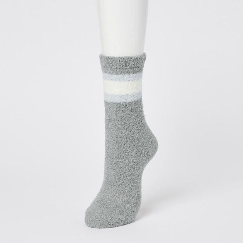 Chaussette Uniqlo HEATTECH Soft Fluffy Femme Grise | 9478417