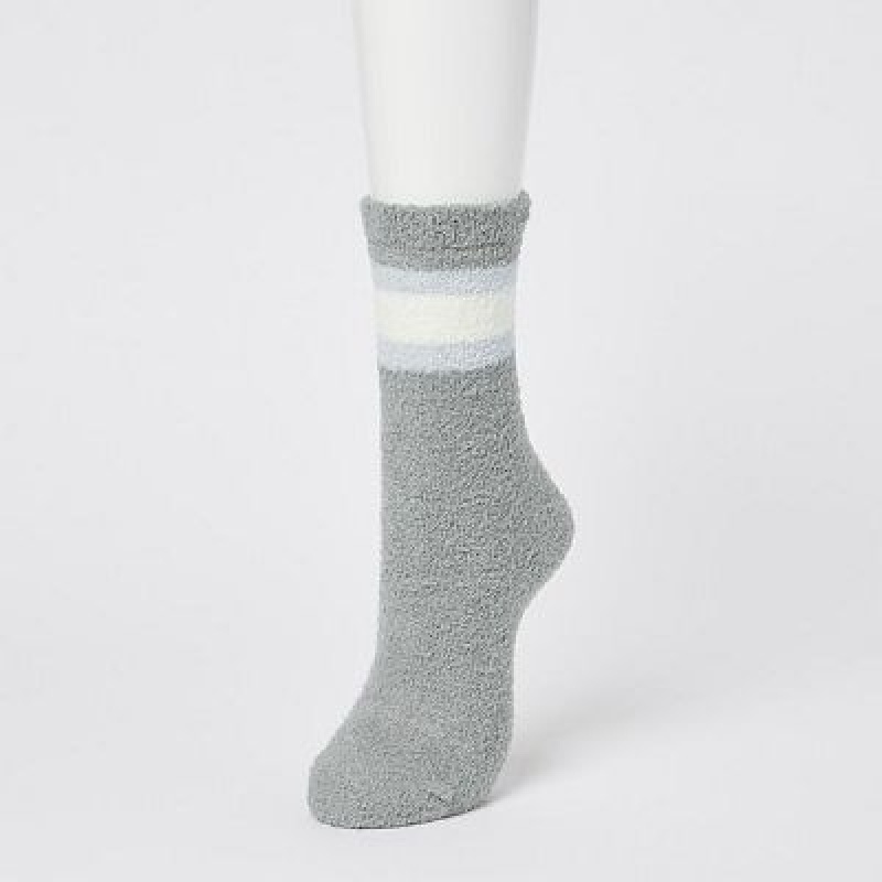 Chaussette Uniqlo HEATTECH Soft Fluffy Femme Grise | 5763860