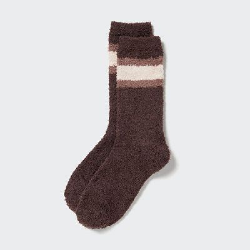 Chaussette Uniqlo HEATTECH Soft Fluffy Femme Marron | 6950849