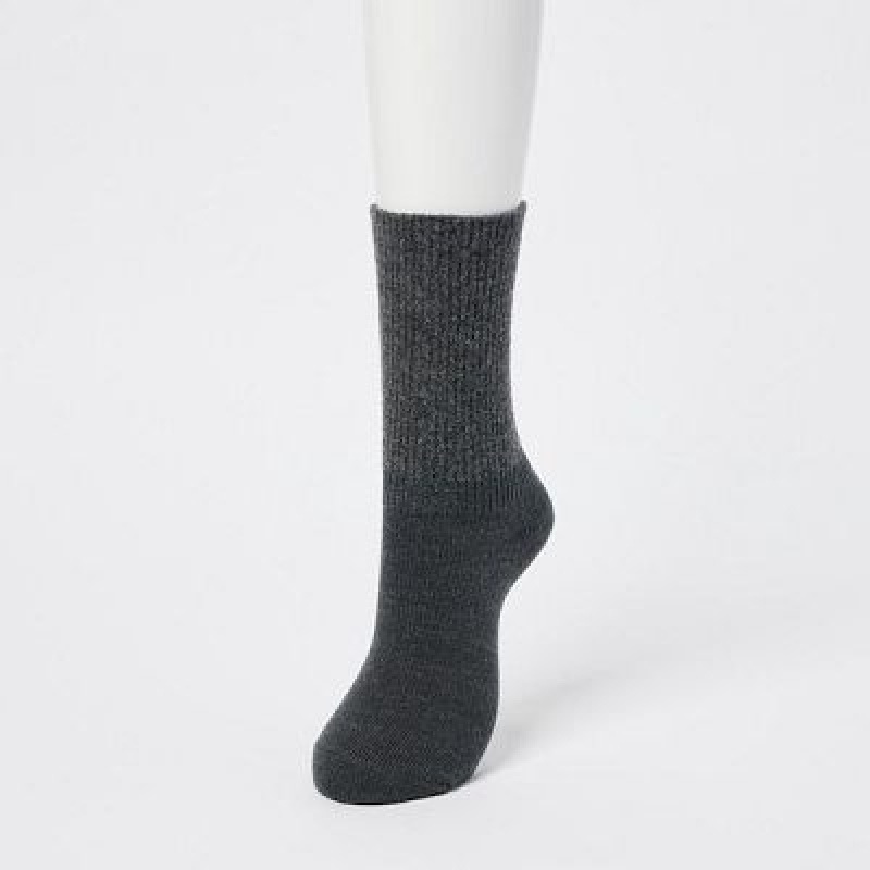 Chaussette Uniqlo HEATTECH Souffle Yarn Femme Noir | 8456103