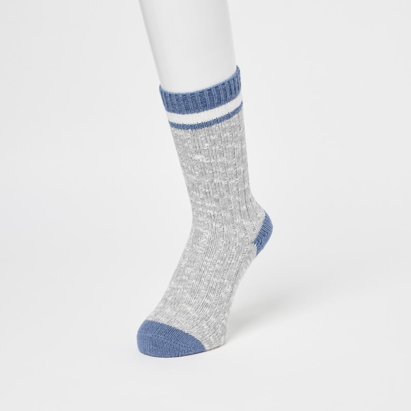 Chaussette Uniqlo Heattech Slub Ribbed Homme Grise | 9335236