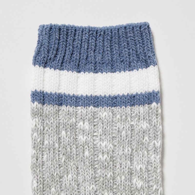 Chaussette Uniqlo Heattech Slub Ribbed Homme Grise | 9335236