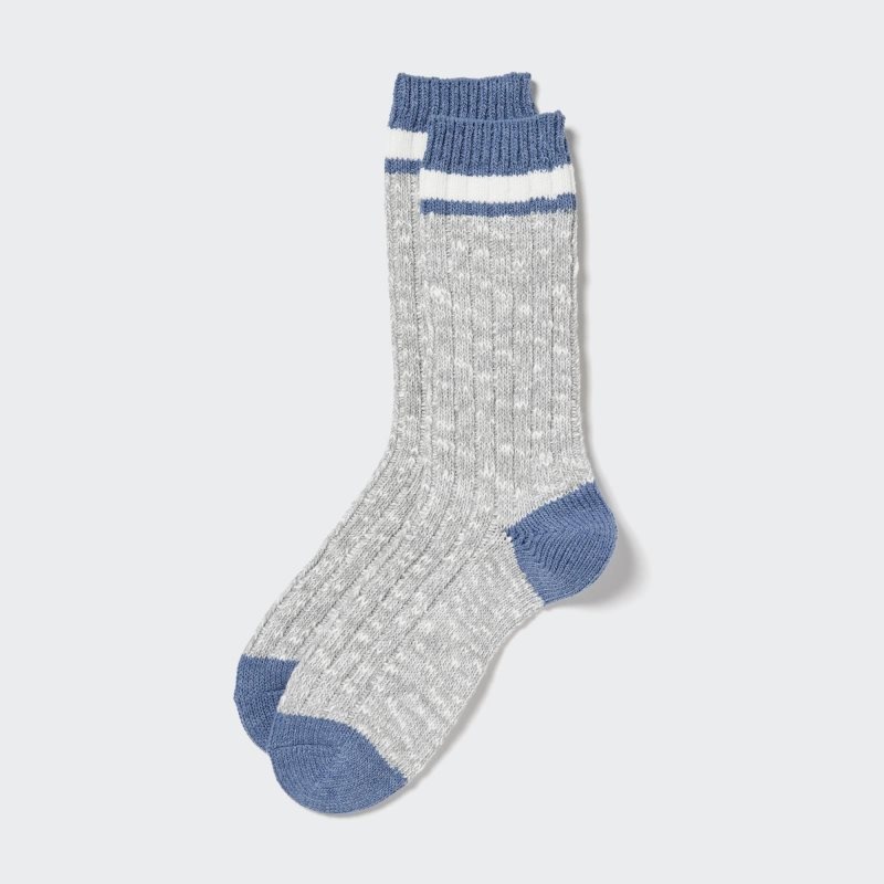 Chaussette Uniqlo Heattech Slub Ribbed Homme Grise | 9335236