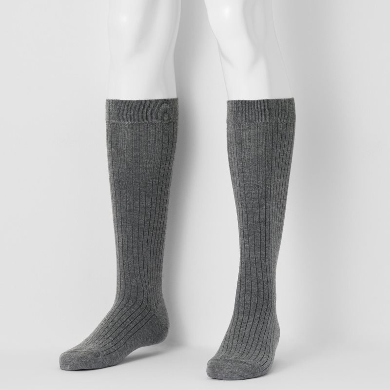 Chaussette Uniqlo Heattech Wide-ribbed Knee-high Homme Grise | 7177194