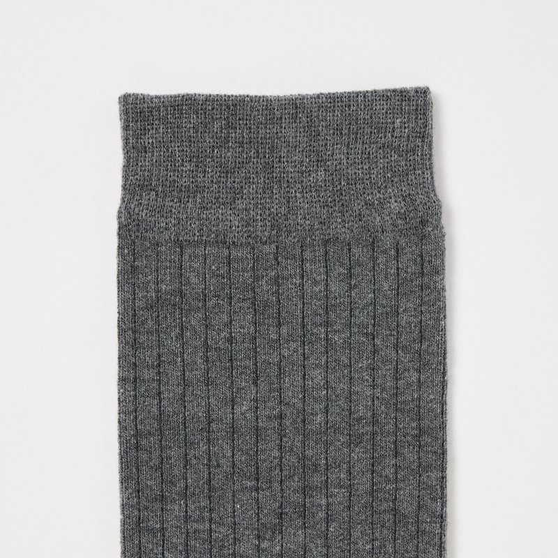 Chaussette Uniqlo Heattech Wide-ribbed Knee-high Homme Grise | 7177194