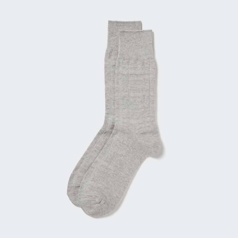 Chaussette Uniqlo Links Checked Homme Grise | 6374867