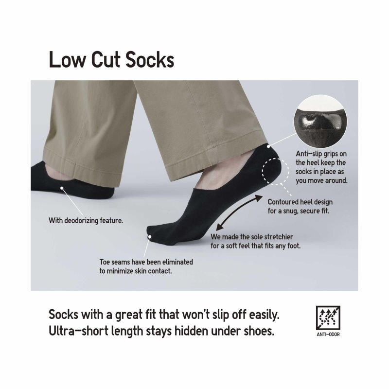 Chaussette Uniqlo Low Cut Homme Noir | 8587352