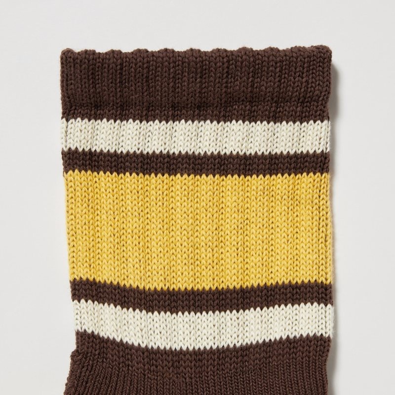 Chaussette Uniqlo Pattern Lined Half Homme Marron | 7746137