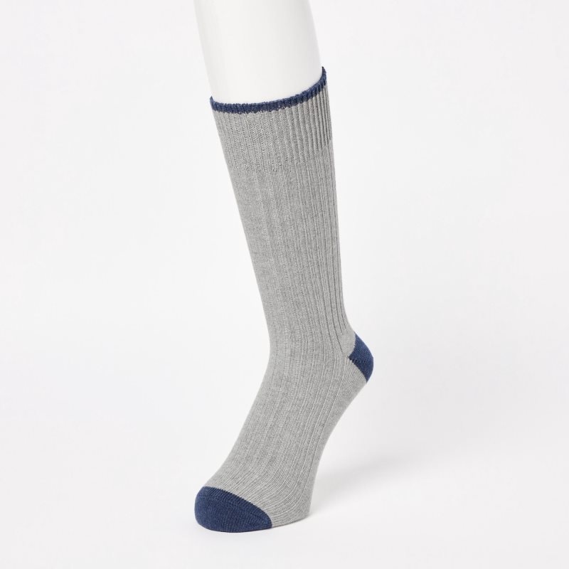 Chaussette Uniqlo Ribbed Homme Grise | 1718524