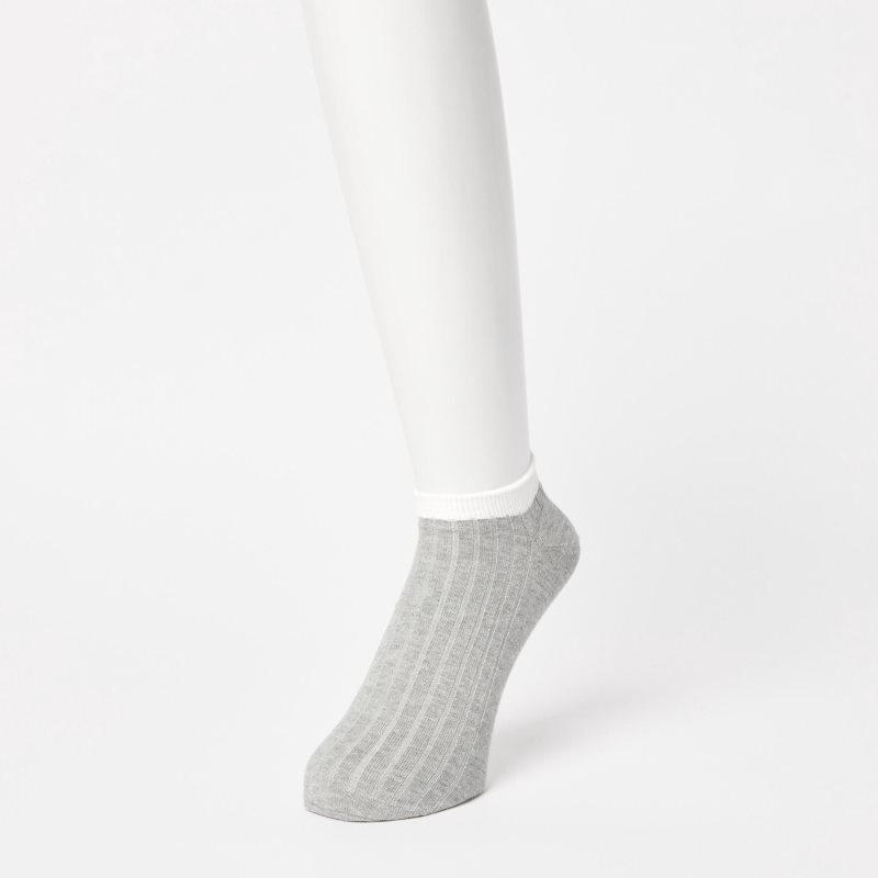 Chaussette Uniqlo Ribbed Short Homme Grise | 7213555
