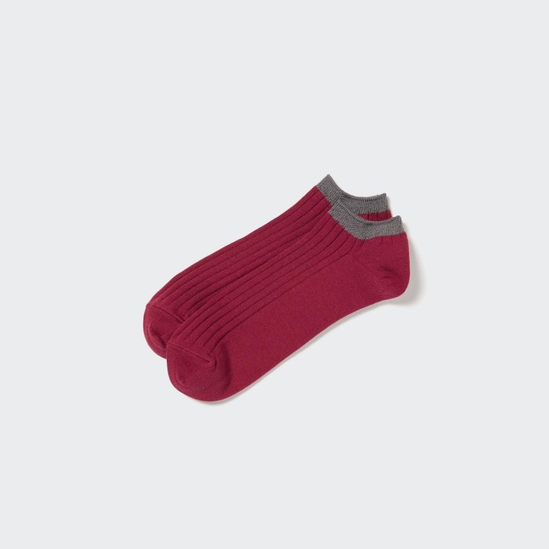 Chaussette Uniqlo Ribbed Short Homme Rouge | 6243557