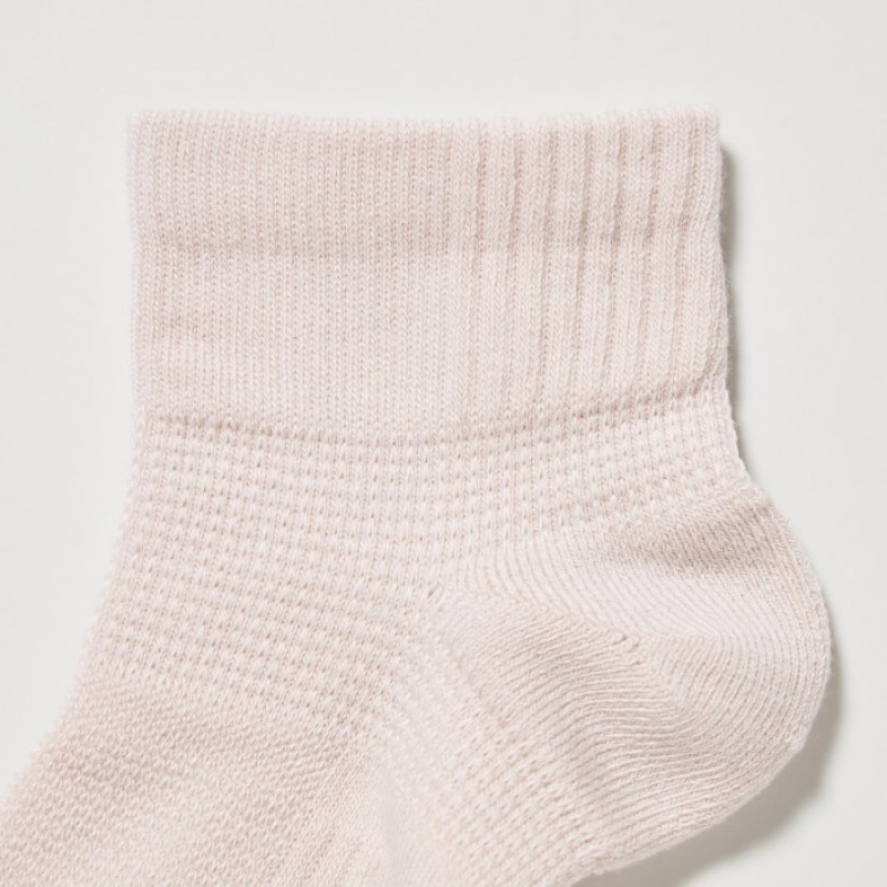 Chaussette Uniqlo Short 3 Pack Sports/Piled Femme Blanche | 2313073