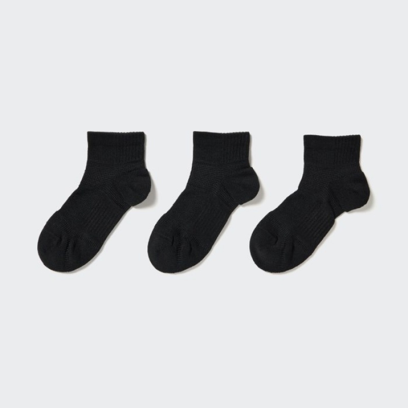 Chaussette Uniqlo Short 3 Pack Sports/Piled Femme Noir | 1036795