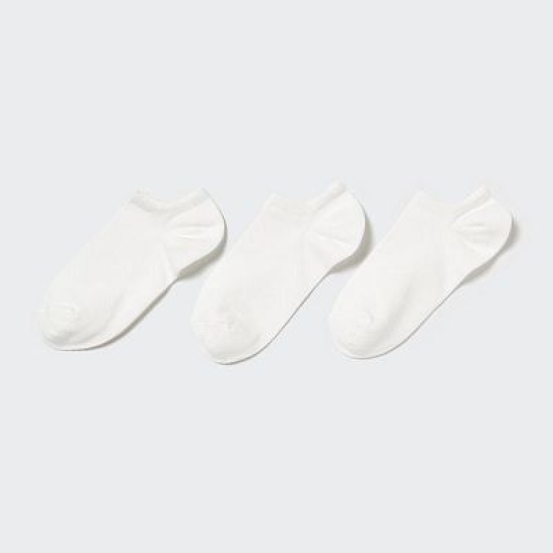 Chaussette Uniqlo Short (3 Pairs) Femme Blanche | 300984