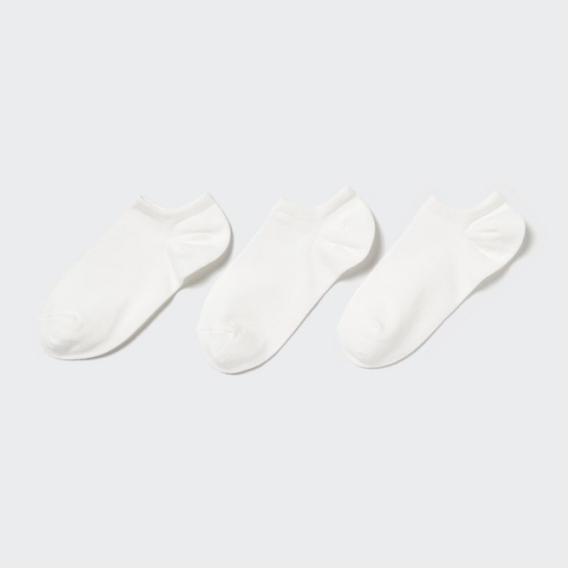 Chaussette Uniqlo Short (3 Pairs) Femme Blanche | 3045921