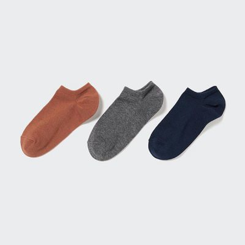 Chaussette Uniqlo Short (3 Pairs) Femme Marron | 6418964