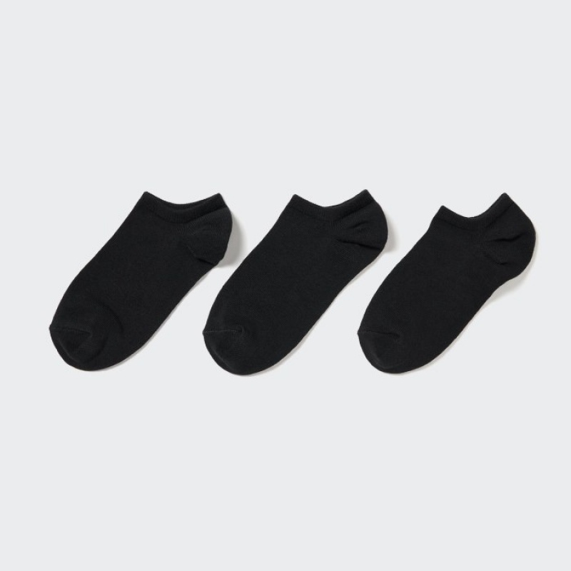 Chaussette Uniqlo Short (3 Pairs) Femme Noir | 9424006