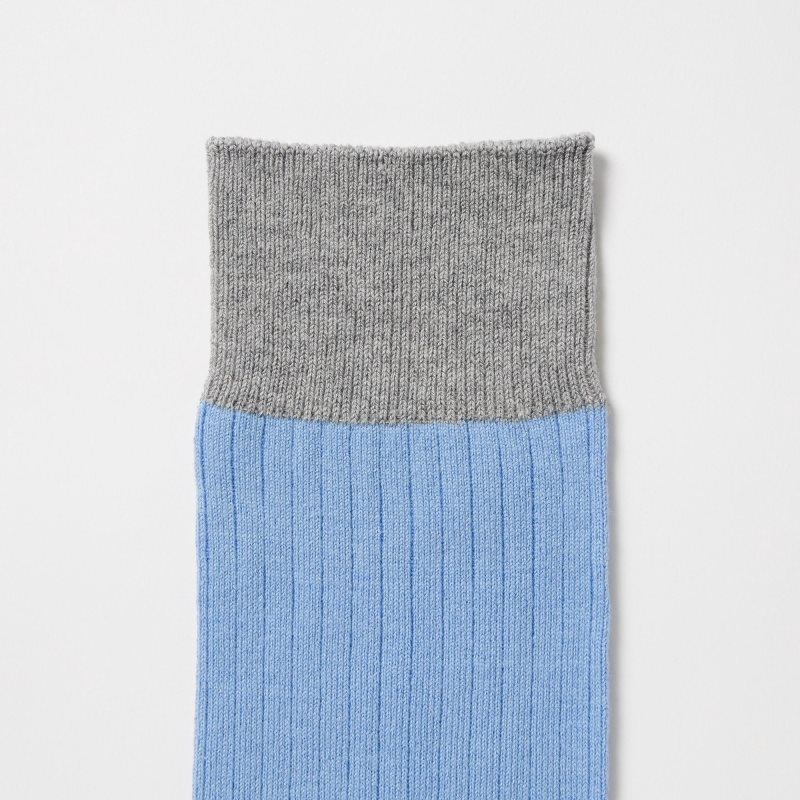 Chaussette Uniqlo Silket Ribbed Homme Bleu | 2140296