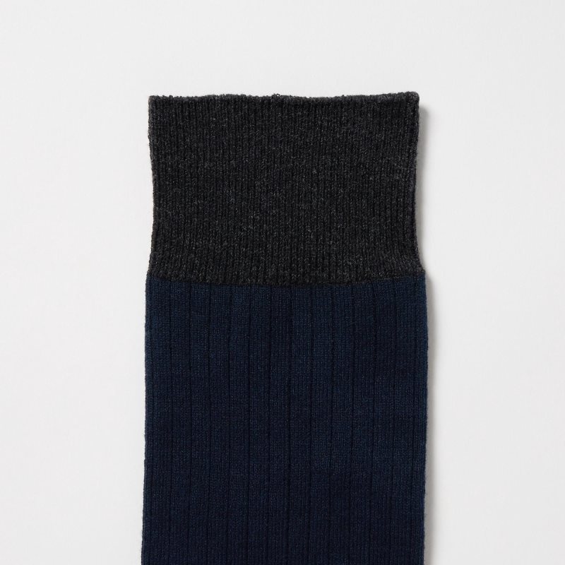 Chaussette Uniqlo Silket Ribbed Homme Bleu Marine | 797252