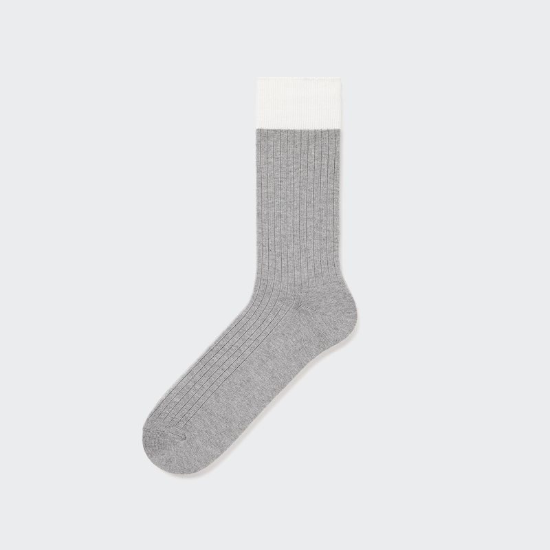 Chaussette Uniqlo Silket Ribbed Homme Grise | 5357756
