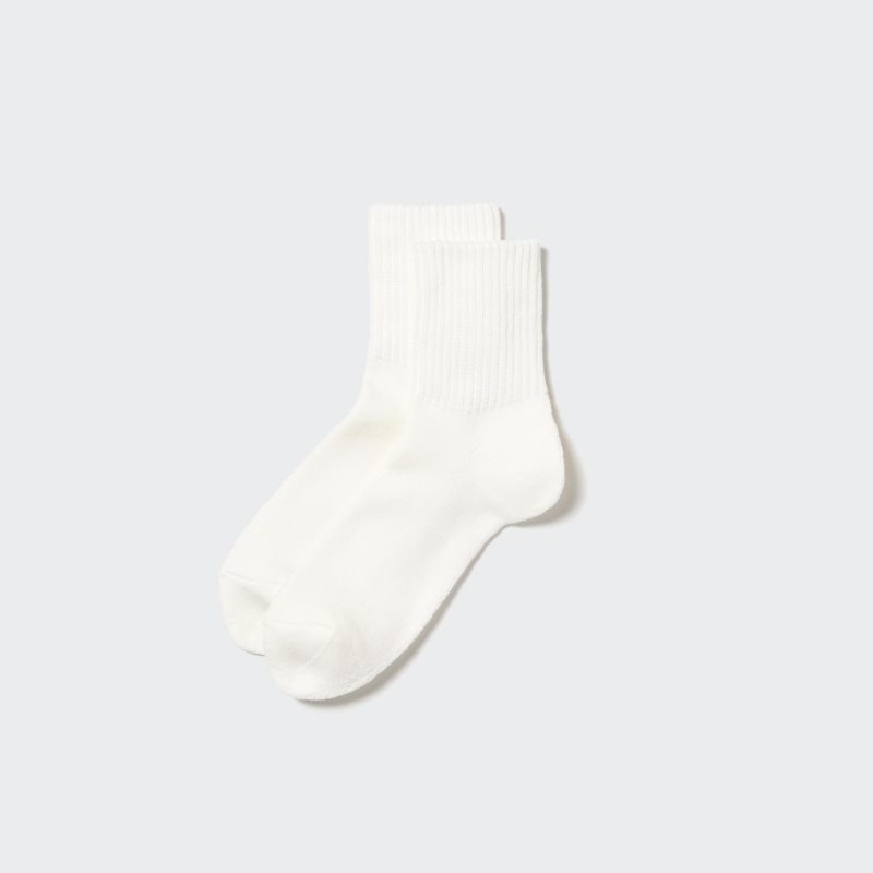 Chaussette Uniqlo Soft Pile Half Homme Blanche | 7664501