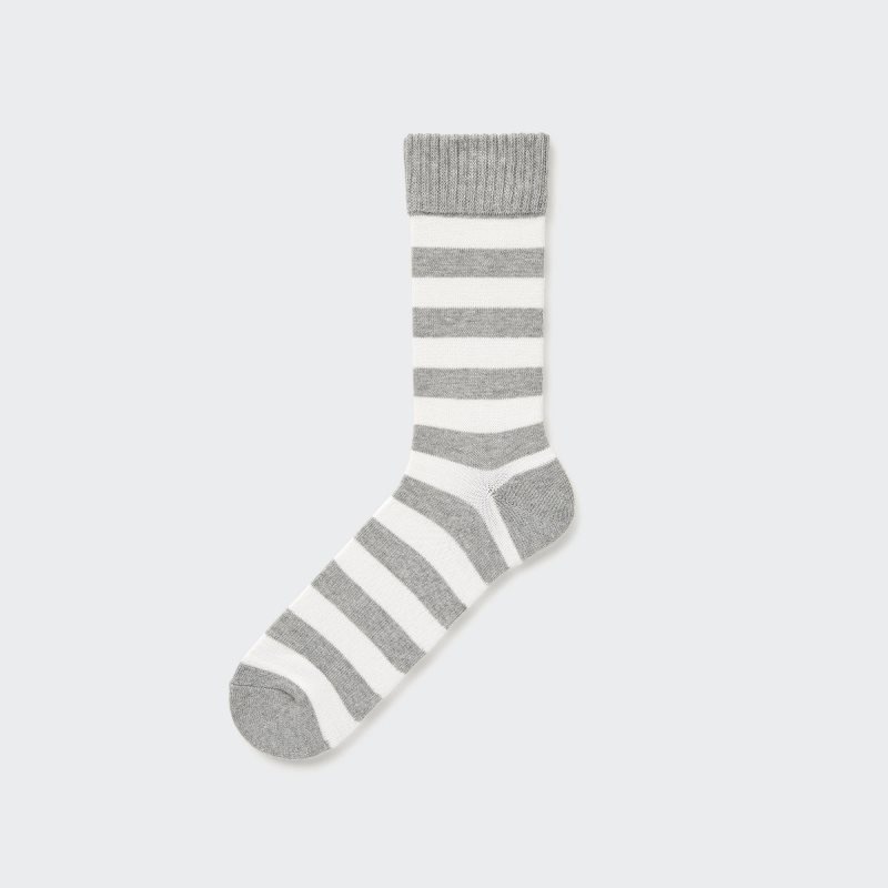 Chaussette Uniqlo Soft Pile Striped Homme Grise | 8826666