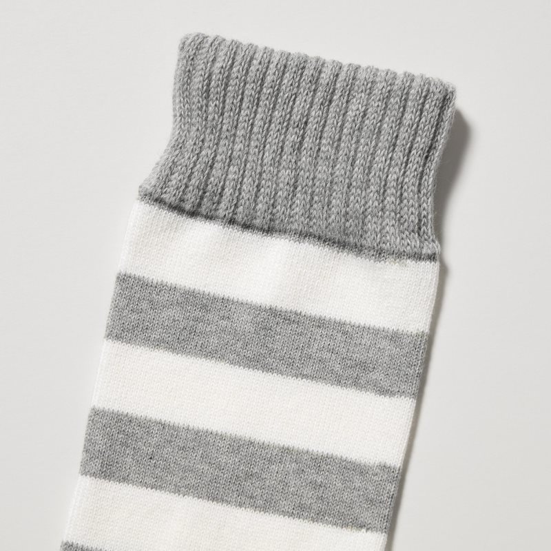 Chaussette Uniqlo Soft Pile Striped Homme Grise | 8826666