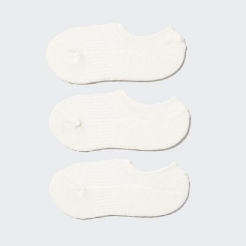Chaussette Uniqlo Sport Footsies (3 Pairs) Femme Blanche | 6580459