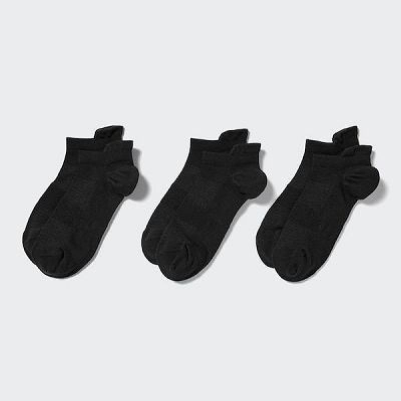 Chaussette Uniqlo Sport Short (3 Pairs) Femme Noir | 395847