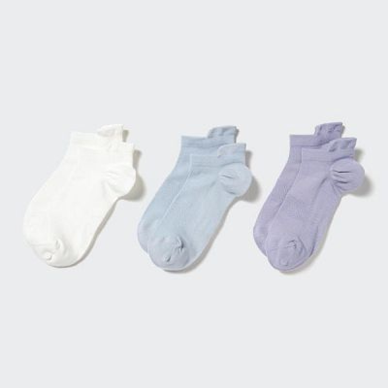 Chaussette Uniqlo Sport Short (3 Pairs) Femme Blanche | 5103200